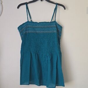 Lane Bryant Teal Smocked Camisole